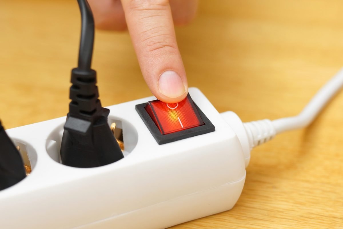 Interruptor de una regleta eléctrica